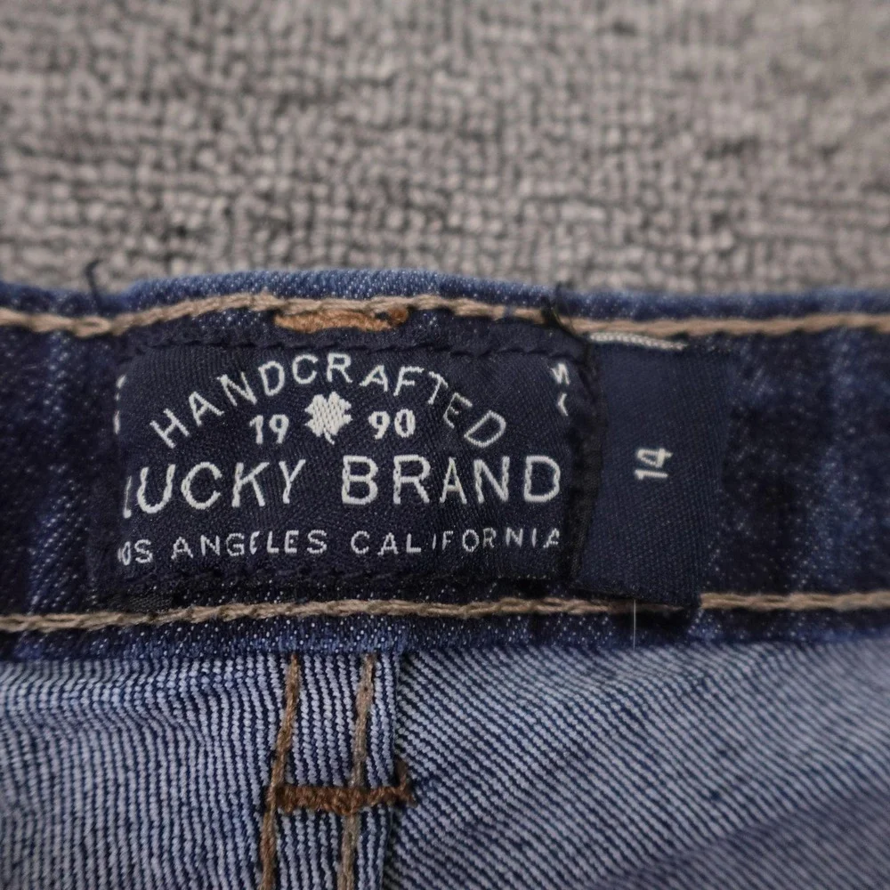Lucky Brand Shorts Girls 14 Blue Denim Riley Short Cutoff Distressed 3 Inseam